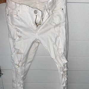 white ripped jeans